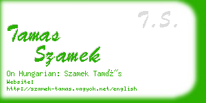 tamas szamek business card